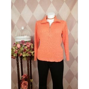 Studio Works | Orange Zip Sweater